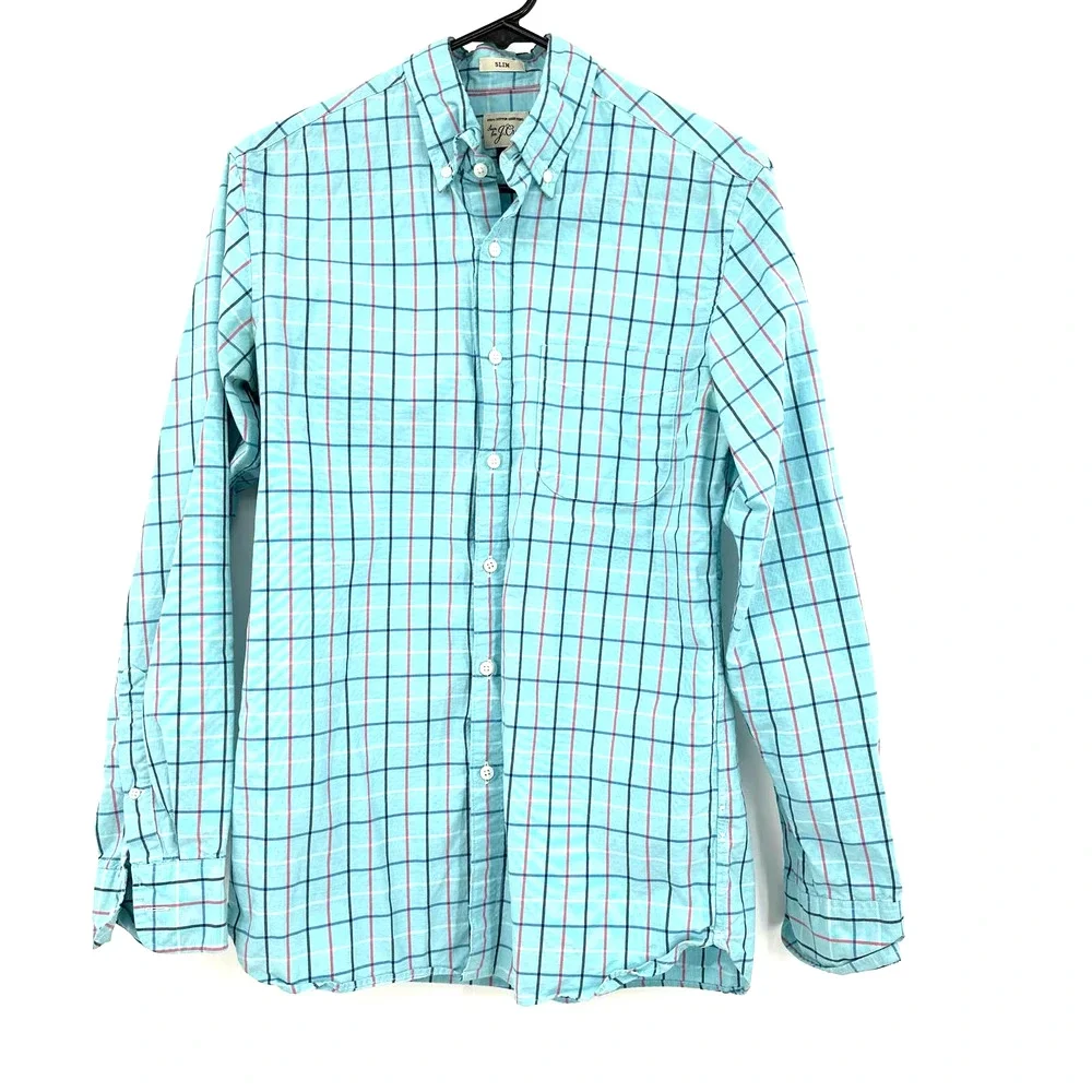 J. Crew size small slim fit 100% cotton shirting button down long sleeve shirt‎